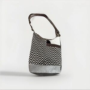 Monochrome Chevron Hobo Bag